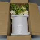 Kimura's Cabin Artificial Flowers with Vase Silk Peonies Fake Flowers in Vase Hydrangeas Faux Flower for Office Home Table Centerpiece Bathroom Arrangement Decorations(White)