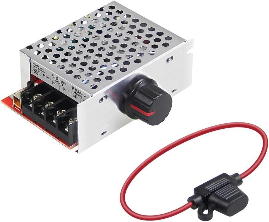 PWM DC Motor Speed Controller with 30A Fuse, 7-70V Wide Voltage Range Switch Control 30A Fuse