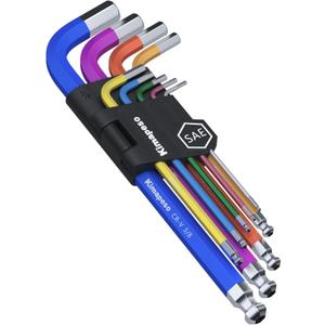 9PCS Imperial Allen Key Set SAE Hex Wrench Set Long Ball End S2 Alloy Steel 1/16-3/8Inch for Bike Vehicle Repairs and Household DIY (9 PCS Imperial)