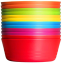PLASKIDY Kids Plastic Bowls Set of 12, 10 Ounce Microwave Dishwasher Safe BPA Free Non Toxic Toddler Bowls 6 Bright Colors for Cereal, Soup, Snack, for Kids & Toddlers