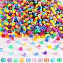1000Pcs Pony Beads for Bracelets, Multi-Colored Plastic Pony Beads Bulk, 69mm Friendship Bead for Jewelry Making for DIY Hair Braiding Keychains Necklaces Crafts Party Supplies