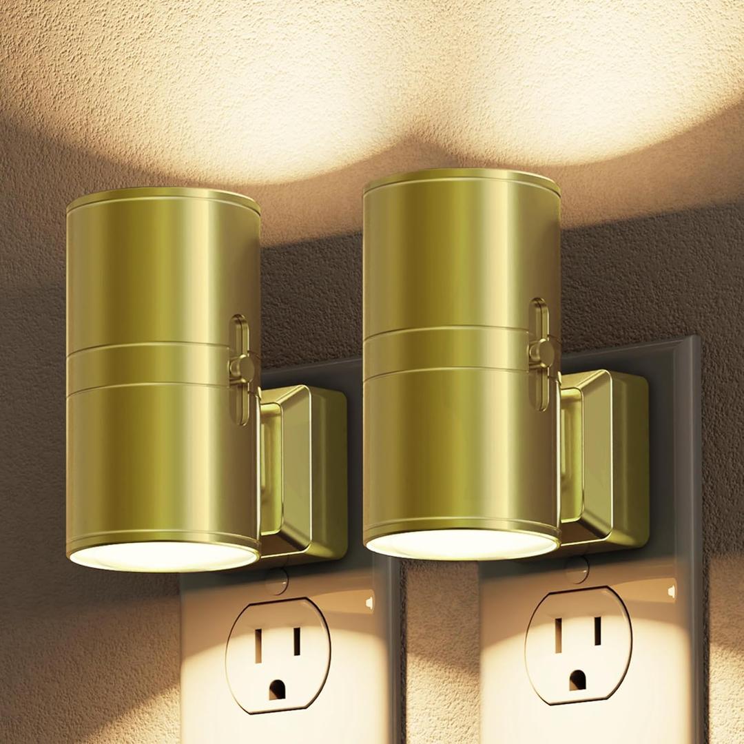 L LOHAS LED Night Light, Automatic Night Lights Plug into Wall, 2 Pack Nightlights With Light Sensor, 3000K Soft White 0-100LM Dimmable Modern Nightlight for Kids Bedroom Hallway