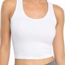 Sports Crop Tank Tops for Women Cropped Workout Tops Racerback Running Yoga Tanks Cotton Sleeveless Gym Shirts 2 Pack S