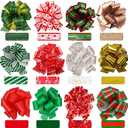 Lulu Home Christmas Colorful Assorted Pull Bows for Gift Wrapping, 24 PCS