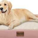 Large Dog Bed Orthopedic Washable: Beds Bolster XL Bed Big XLarge Dogs Memory Foam Sofa Couch Waterproof Removable Cover - Pink (36.0"L x 27.0"W x 6.5"Th)