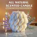 Knot Ball Candle Beautiful Handmade Pillar Scented Soy Wax,Elegant Pillar Bubble Candle,Aesthetic Home Decor, Housewarming Gift, Shelf Accent(White)