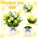 Nitial 6 Pcs Lemon Centerpiece for Tables 7.75 Inch Artificial Lemon Kitchen Decorations Mini Fake Fruit Potted Plant Spring Summer Farmhouse Decor for Indoor Outdoor Living Room Home