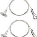 ZWIN 2m Adjustable Hanging Wire Kit - 1.5mm Heavy Duty Mirror Hanging Wire with Hook Wall Mount Suspension Cable for Picture, Photo, Light, LED Screen, Curtain, Holds Up to 30KG