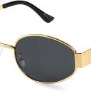 livho 2025 Trendy Oval Sunglasses - Stylish Polarized Shades for Everyday - Retro Metal Frames