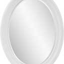 Howard Elliott Collection George Oval Matte White Wall Mirror, Oval Bevelled Hanging Wood Framed Vanity Mirrors for Home Decor, Living Room, Bathroom, Bedroom, or Hallway, 25 x 33 Inch