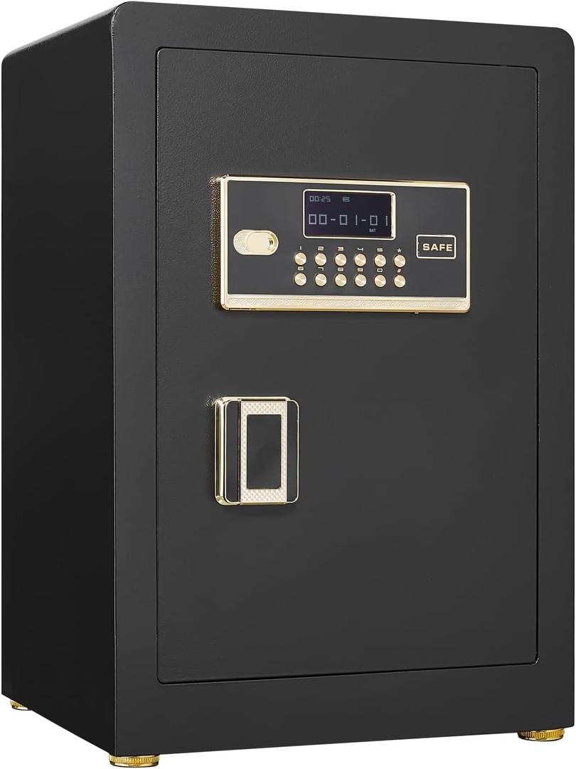 Fireproof Safe for Home Document,Heavy-Duty Digital Sentry Small Safes Box with Electronic Password Lock, File Cabinet for Office, Large Money Safe with Removable Shelves Organization,Black2