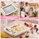 2 Sets Instant Ice Cream Roller Maker DIY at Home Rolled Ice Cream Maker Homemade Frozen Yogurt Tray for Family Gathering Party Supplies