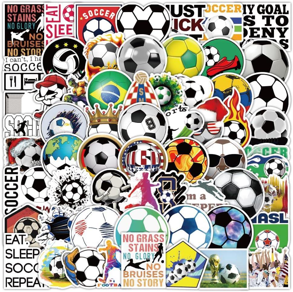 3 x 103 PCS Soccer Stickers, Motivational Vinyl Waterproof Stickers for Water BottlesLuggageScrapbookingSoccer Team Gifts for Kids, Teens and Adults