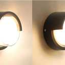 Modern Wall Sconce 2 Pack 12W Outdoor Wall Light Wall Pack Light Black Light Fixture Versatile Style Wall Lantern for Courtyard/Yard 3000K Warm Lights Round Black Outdoor Wall Light