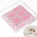 Scalloped Acrylic Tray with Magnetic Mat–Customizable for Photos, Artwork,Messages and Inspirational Quotes–8x8 Tray, Perfect for Home, Office Décor