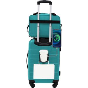 Wrangler Smart Spinner Hardside Luggage, 2 Piece Set, Teal