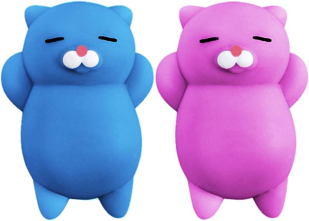 Nutty Toys Squishy Cat Set - 2" Soft Silicone Kawaii Kitties, Top Stress Relief Toy 2026 Unique Gifts for Teens Kids Women Men Adults Best Teenage Girls Teen Boy Tween Valentines Day, Easter Gift Idea (Blue/ Purple)