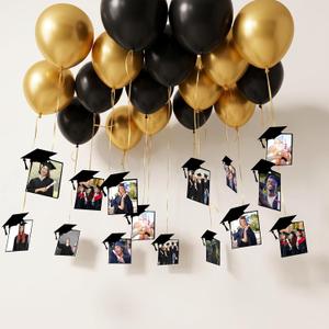 2 x 50 Sets Graduation Photo Display Grad Party Memory Decorations 2026 Graduation Photo Frame Balloon Sets Hanging Picture Display Ceiling Party Decorations for Kindergarten Preschool High School College