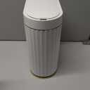 ELPHECO Automatic Motion Sensor Trash Can - 2 Gallon Slimline for Bathroom, Bedroom, Kitchen, Office - White with Gold Trim