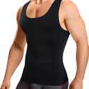 Mens Body Shaper Slimming Vest Compression Tank Top Shapewear Shirt, M