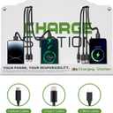 Wall Mount Cell Phone Charging Station for Famil Business Public Community | 8 Ports High Speed Cables | Compatible with iPad, Samsung, Android,Tablets and More