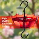 25 Ounces Hummingbird Feeders for Outdoors Hanging, Vintage Style Glass Humming Bird Feeder with Ant Moat & 5 Feeding Ports