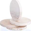 Marble Coasters Set of 4, Natural Travertine Stone Drink Coasters Round Modern Stone Cup Mat 4 Inch with Non-Slip Cork Backing Housewarming Gift for Wedding Christmas Anniversary Present