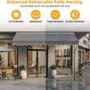 Manual Retractable Awning, Outdoor Sunshade Shelter Angle & Height Adjustable,Suitable for Patios,Windows and Backyards(Grey, 118'118')