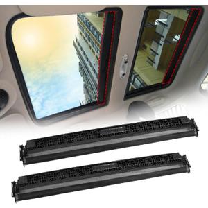 XQSMWF 2Pcs Front & Rear Sunroof Sunshade Cover 54102757016, 54102755849 Fits Mini Cooper R55 R56 2006-2015 Black Panoramic Sunroof Shade Car Sunroof Shade Cover Assembly Roller Blinds