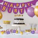 Bestluck 100 Pack 9 oz Purple Plastic Cups, Clear Disposable Cups with Gold Rim, Plastic Cocktail Glasses for Party & Graduation & Wedding