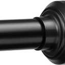 ENJOYBASICS Matte Black Shower Curtain Rod 30 to 76 Inches, 1 Inch Stainless Steel Adjustable Spring Tension Rods No Drill for Bathroom, Closet, Window, Room Divider, Never Rust, Non Slip
