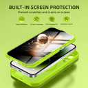 BERFY for iPhone 14 Pro Max Case, Compatible with MagSafe, Built-in Privacy Screen Protector, Camera Protection, Shockproof Full Body Phone Case 6.7", Translucent Neon Green