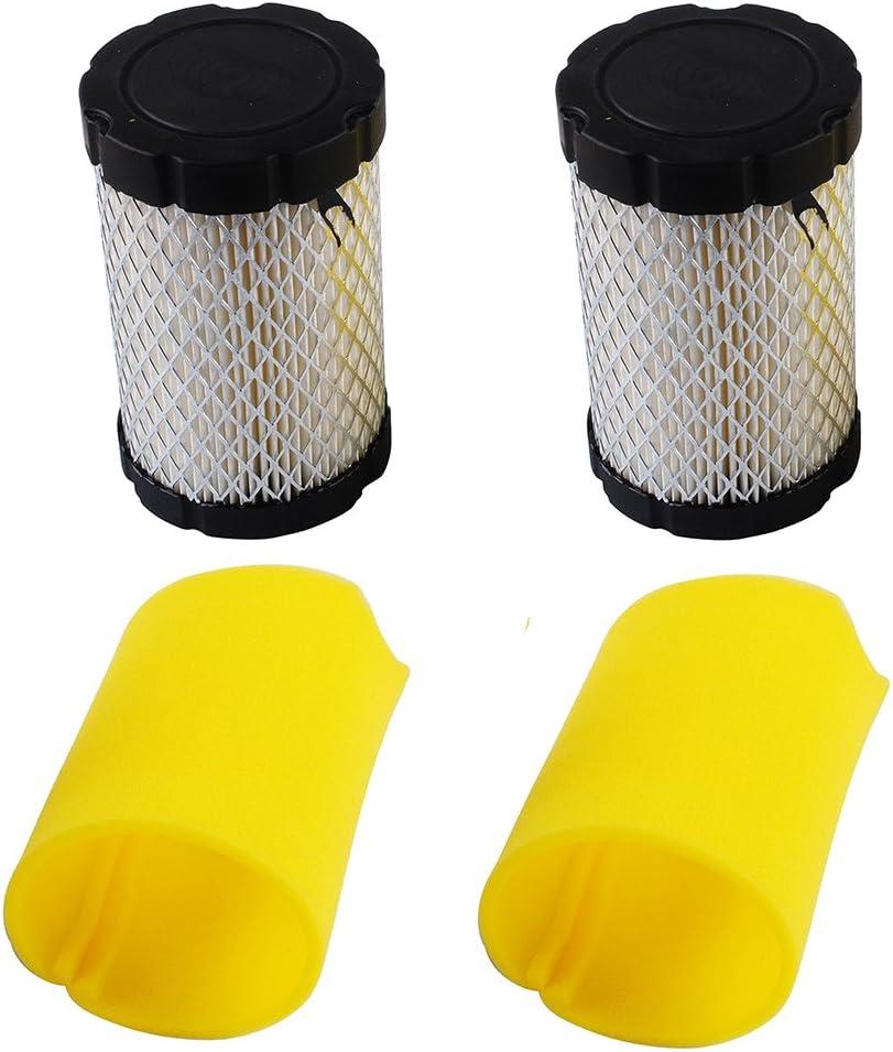 Air Filters Replace Compatible with 796031 (591334 or 594201) Plus 797704 Foam Pre-cleaner (Pack of 2)