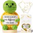 4 x Thank You Gifts for Women Emotional Support Crochet Plush, Administrative Professional Day Gifts Easter Basket, Handmade Turtle Crochet Employee Appreciation Gift Set for Teacher Women Coworker Nurse