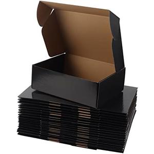 Hoikwo Medium Shipping Boxes for Mailing Shipping Packaging, Corrugated Cardboard Boxes for Packaging Small Business, (Black, 12x9x4-20 Pack)