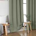 OWENIE Sally Sage Green Blackout Curtains for Bedroom 63 Inch Length 2 Panels Set, Solid Thermal Insulated Room Darkening Rod Pocket Privacy Window Treatment Curtains Drapes, W40 x L63 Inch