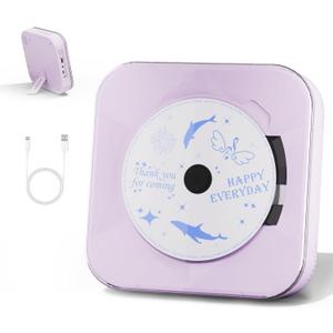 Light Purple Audio CD Player with Speakers for Home Decor (CD909)