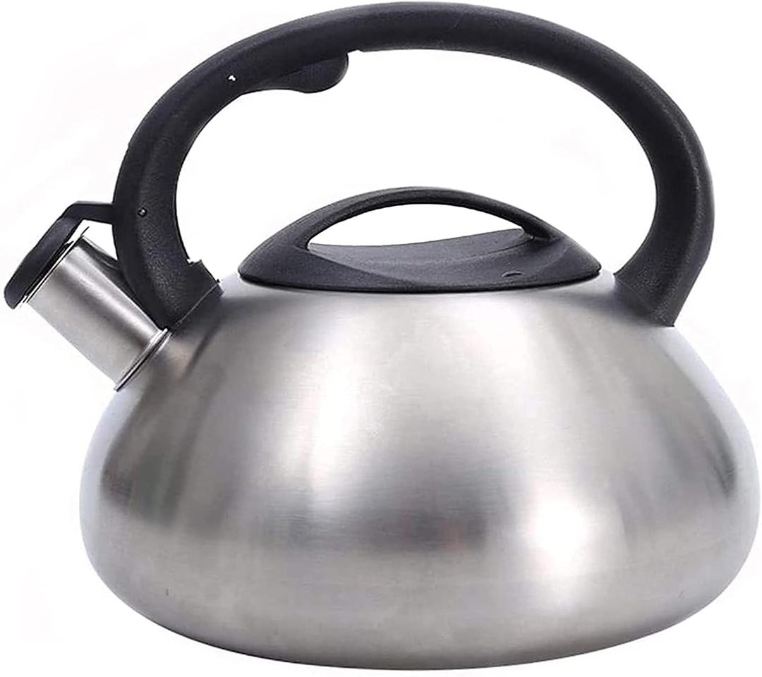 Whistling Teapot 3L Stainless Steel Whistle Teapot with Heat-Resistant Handle for All Heat Sources Whistling Tea Kettle 21108