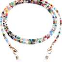 humlbird Mask Lanyard Eyeglasses Chain Healing Crystal Beaded Sunglasses Chains with Pearl for Women