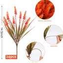 Geegoods 24 Bundles Artificial Fall Flowers Outdoor  Faux Lavender Flowers with Monkey Grass UV Resistant Plastic Faux Plants for Garden Porch Patio Home Decor, Autumn-red Color