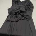 JUMISEE Womens Elegant Irregular Ruched Mini Dress Flowy Ribbon Bodycon Cocktail Dress Sexy Pleated Formal Dresses (Black, XS)