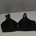 Womens Wireless Jelly Bras Seamless Bra No Underwire Full Coverage Padded Bralette Comfortable Everyday Bras, L Black