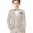 Boys Suits Kids Champagne Suits for Boys Formal Blazer Suits Dress Tuxedo Suit Set Funeral Wedding Outfits Size 7
