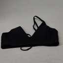Women's Bikini Top Soild Color Push Up V Neck Bathing Suit Swimsuit Top Size M, Black