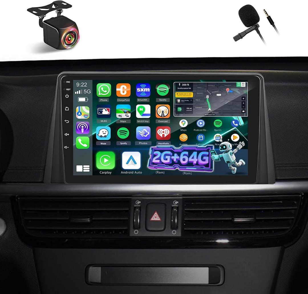 [4 Core+64G] Volxcereo Car Radio for Kia Optima K5 2016 2017 2018, 10.1 inch Android Touchscreen Stereo with Carplay/Android Auto, GPS Navigation, WiFi, Bluetooth, EQ, SWC, FM/RDS