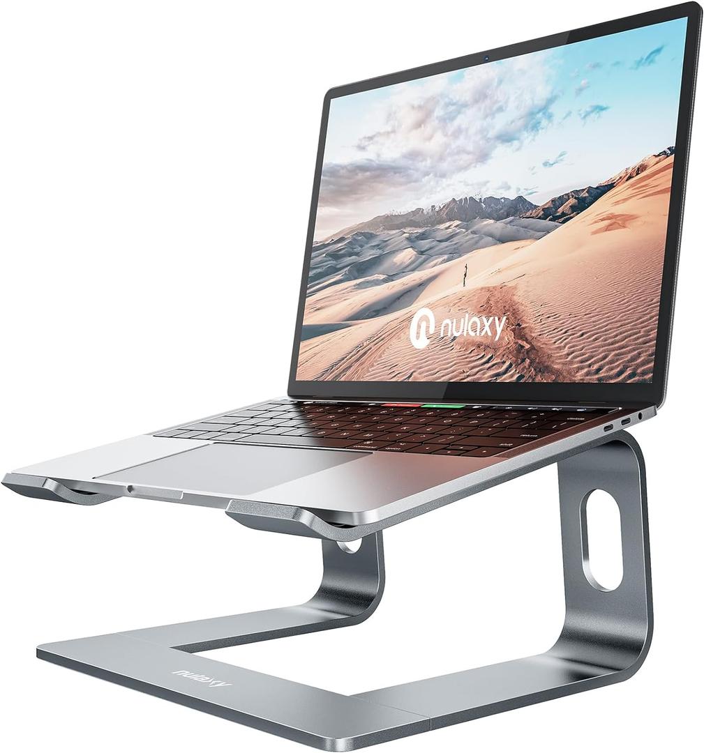 Nulaxy Fully Aluminum Laptop Stand, Detachable Ergonomic Laptop Holder Mount Computer Riser for Desk, Notebook Stand Compatible with MacBook, Dell XPS, All 10-16" Laptops - Gray