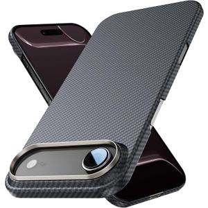 Carbon Fiber Case for iPhone 17 Air, 600D Aramid Fiber Woven Case with Military Grade Drop Protection, Shockproof Cell Phone Case with Magnet, Compatible with MagSafe (Slim twill ( 600D))