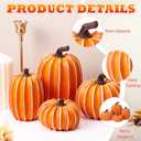 4 Pcs Fall Pumpkin Decor White and Yellow Pumpkins for Decorating Harvest Fake Resin Pumpkins Figurines Table Centerpieces for Halloween Thanksgiving Home Decorations Indoor and Outdoor