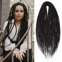 24 Inch Dreadlocks Extensions Dread Locs Crochet Hair for Women 20 Strands Handmade Soft locs crochet hair braids Synthetic thin 0.6cm Hippie Double Ended Dreadlock (1b)