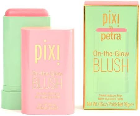 Pixi On-the-Glow Blush Stick in Fleur, Hydrating Tinted Moisture Stick for Cheeks and Lips with Ginseng, Aloe Vera and Fruit Extracts, Twist-Up Design, Paraben-Free, 19g / 0.6 oz And Superglow Stick